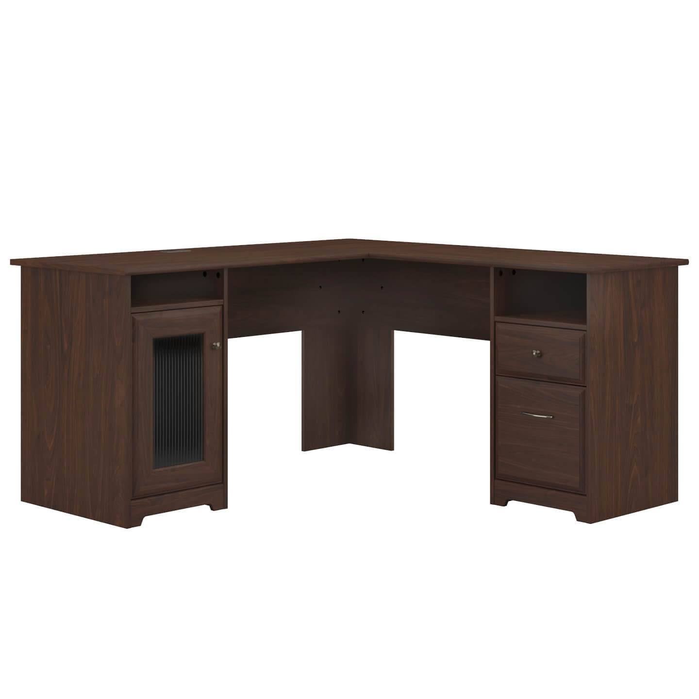 L Shaped Computer Desk Linen White Oak Y686047