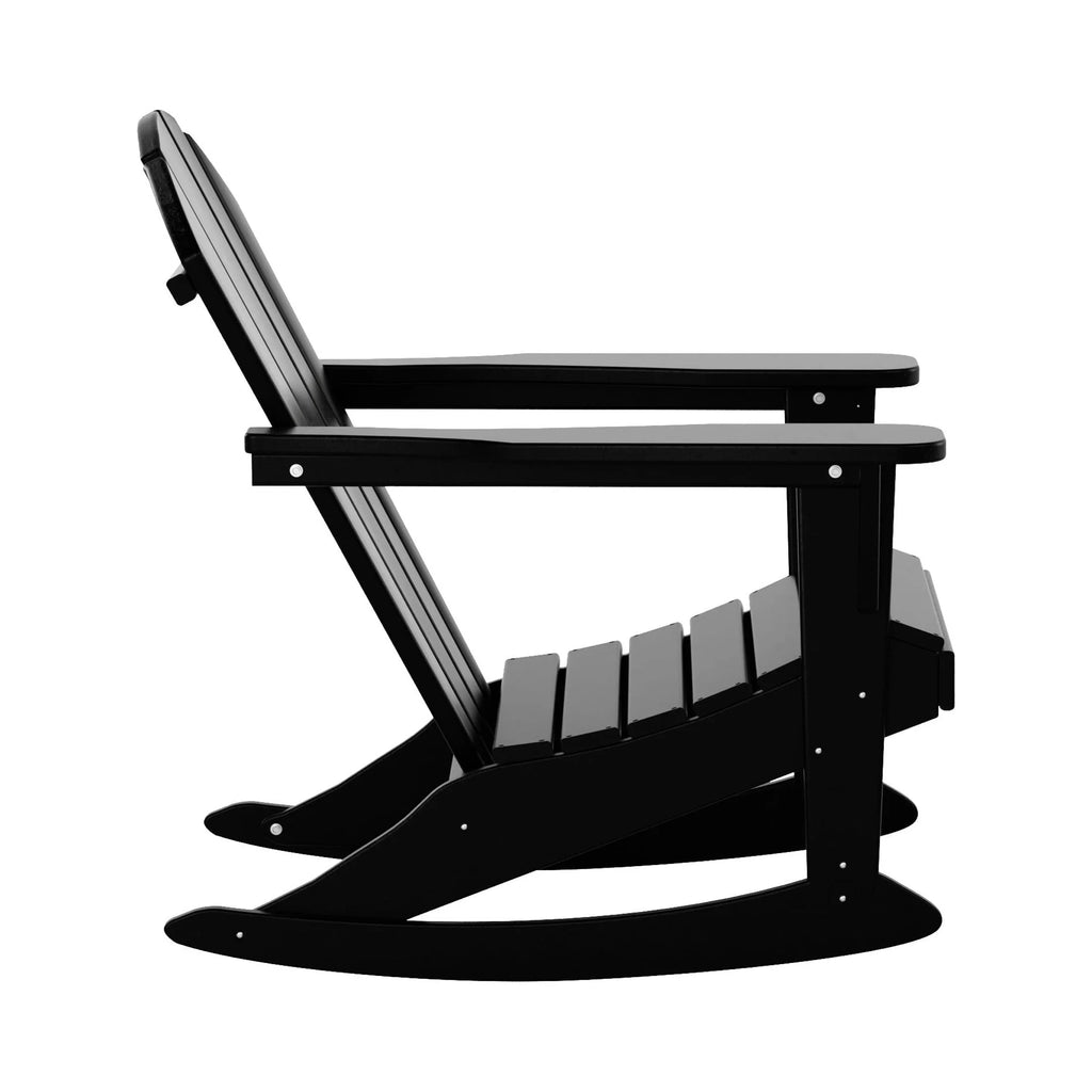 Black 2 Piece Outdoor Rocking Chair Set with Side Table P2045