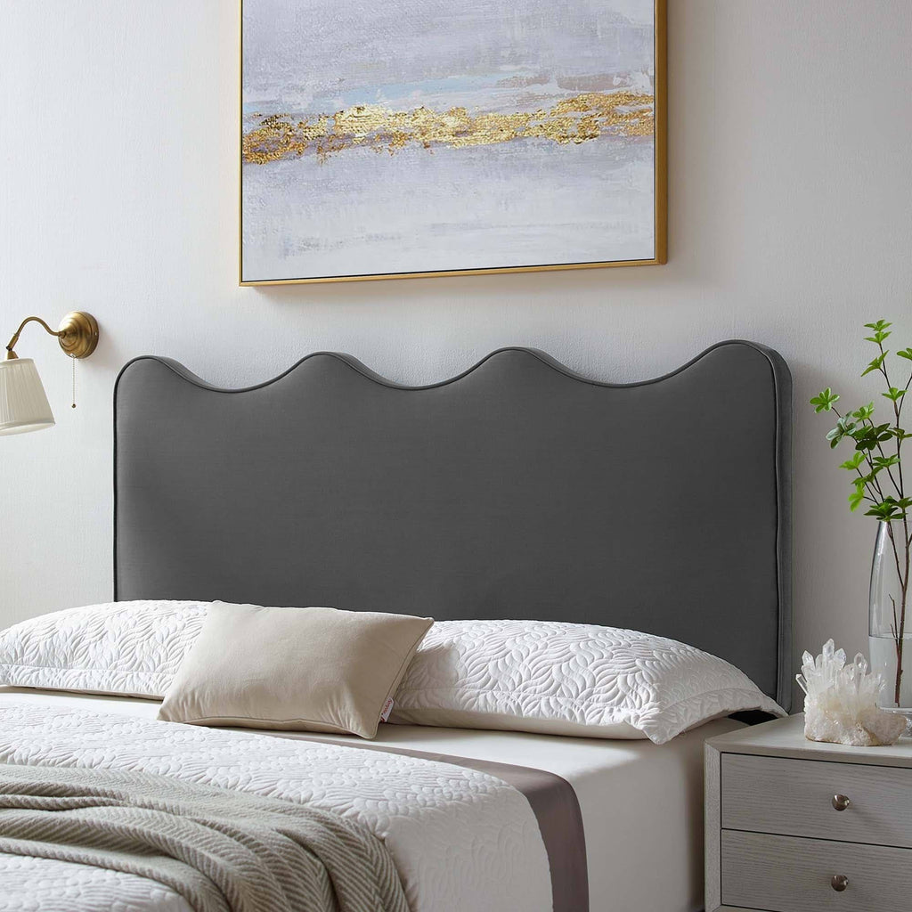 Light Gray Velvet Headboard King/California King J752259