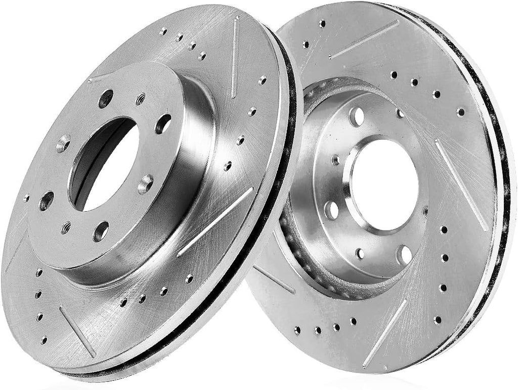 FRONT 255mm Drilled/Slotted 4 Lug Rotors Pack of 2 P341595