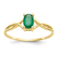 10 Karat Yellow Gold Genuine Emerald Ring Q88513