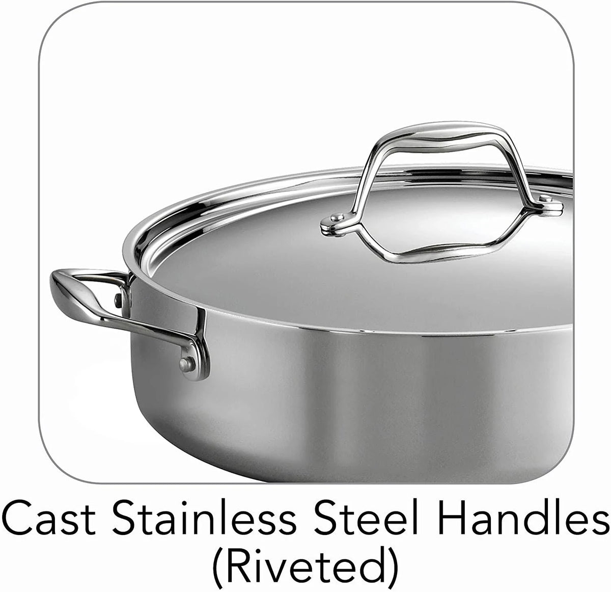 6-Quart Stainless Steel Covered Deep Saute Pan X893952