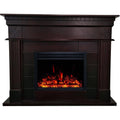 Dark Coffee Electric Fireplace Mantel with Deep Log Insert Y970
