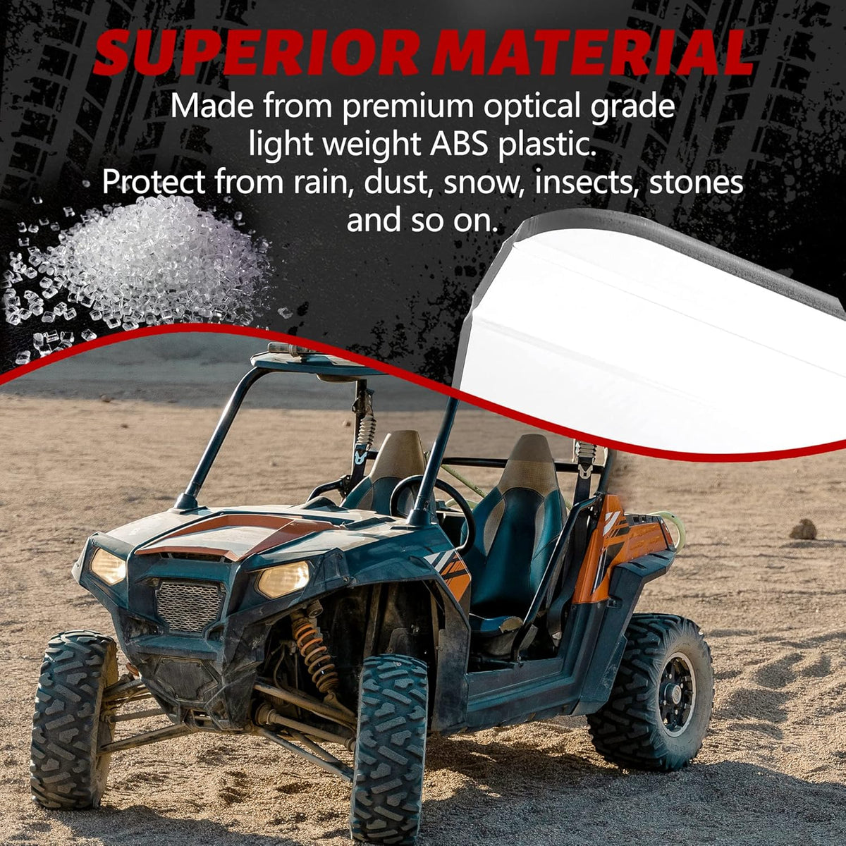 3-in-1 Full Clear Windscreen with Stretch Bracket M7719