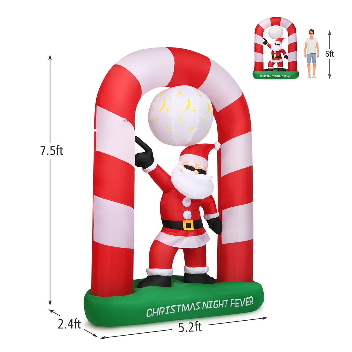 Inflatable Christmas Santa Claus Archway Yard Decoration I844117