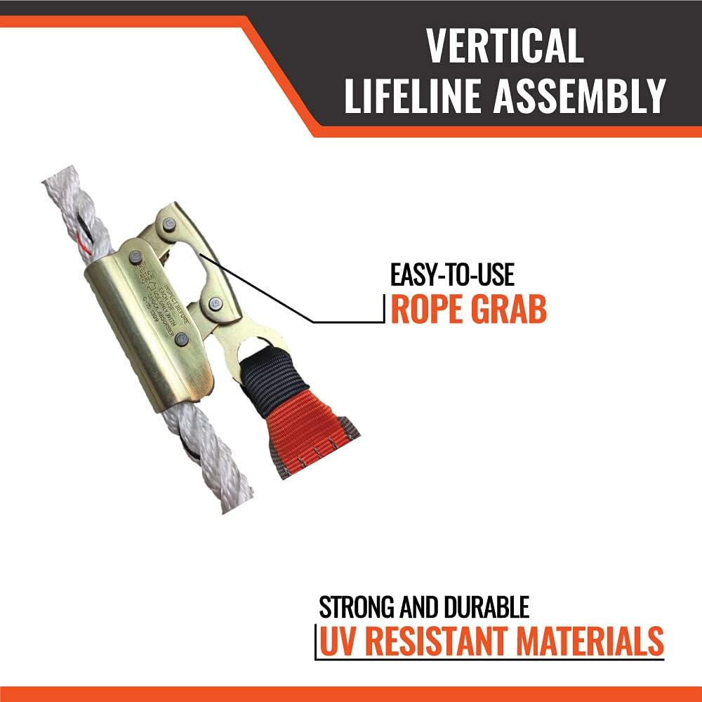100’ Vertical Lifeline Assembly with Shock Absorber and 18” Extension Lanyard X695