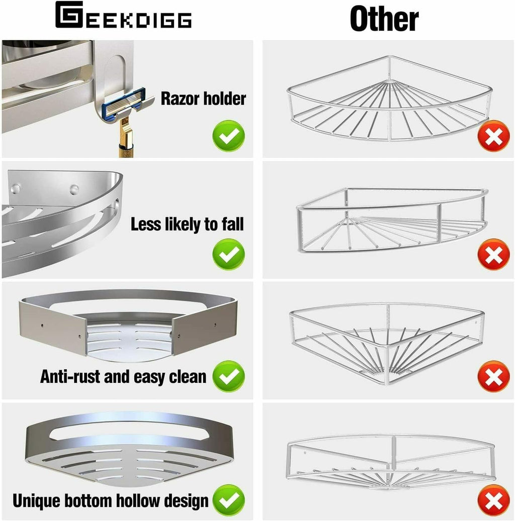 Triangular Corner Shower Caddy Shelf Storage Rack Q865361