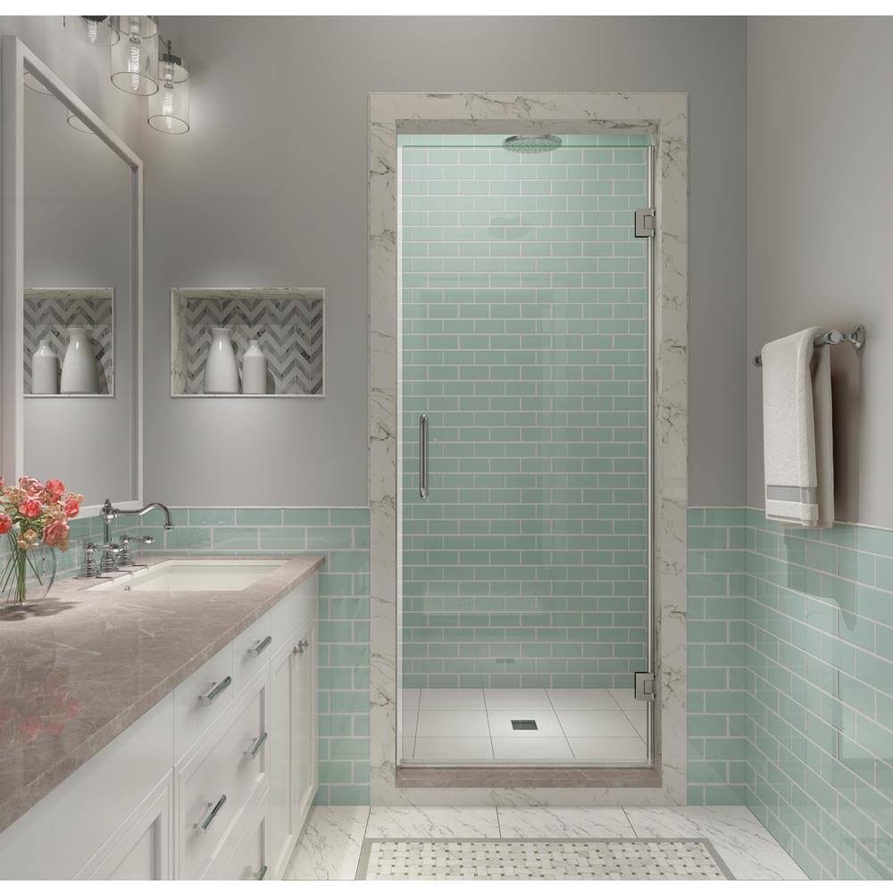 Polished Chrome Hinged Frameless Shower Door B523