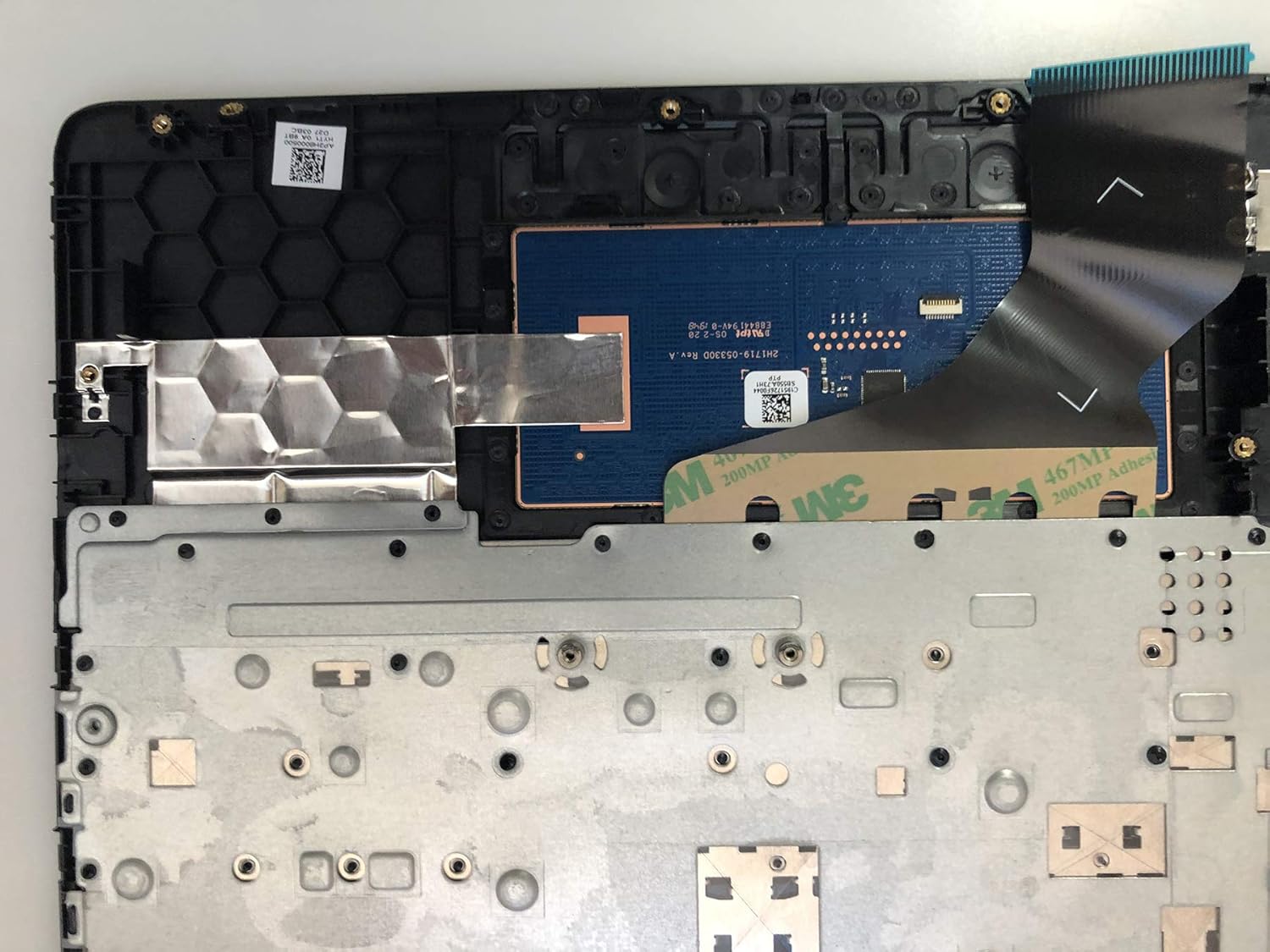 Gray Laptop Upper Case Palmrest Keyboard Touchpad Assembly J43062
