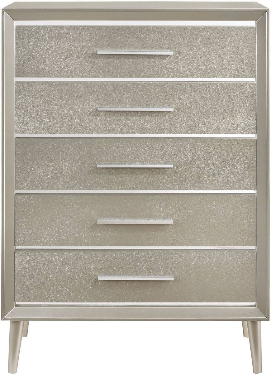 Metallic Sterling 5-Drawer Chest E377