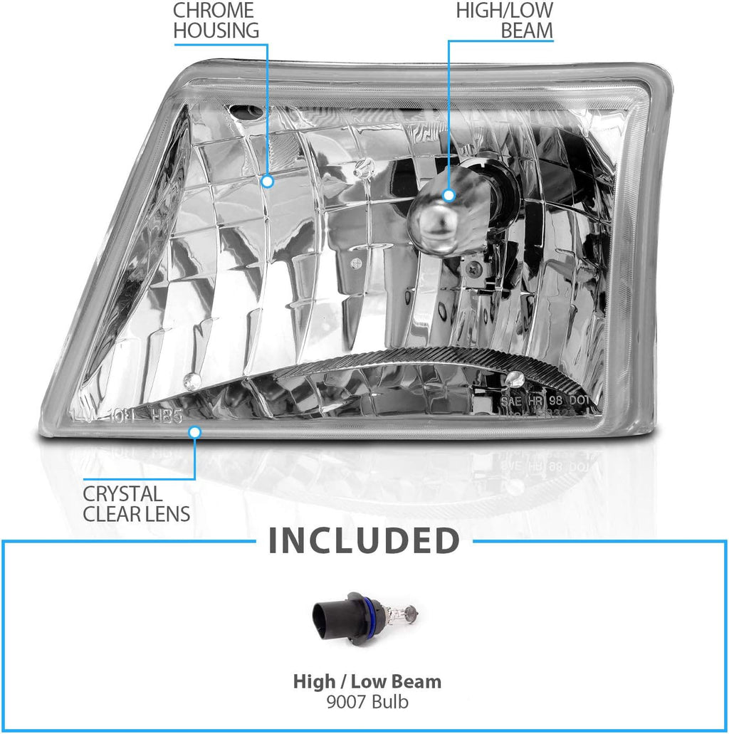 Crystal Replacement Headlights Pair for Ford Ranger Pickup B329