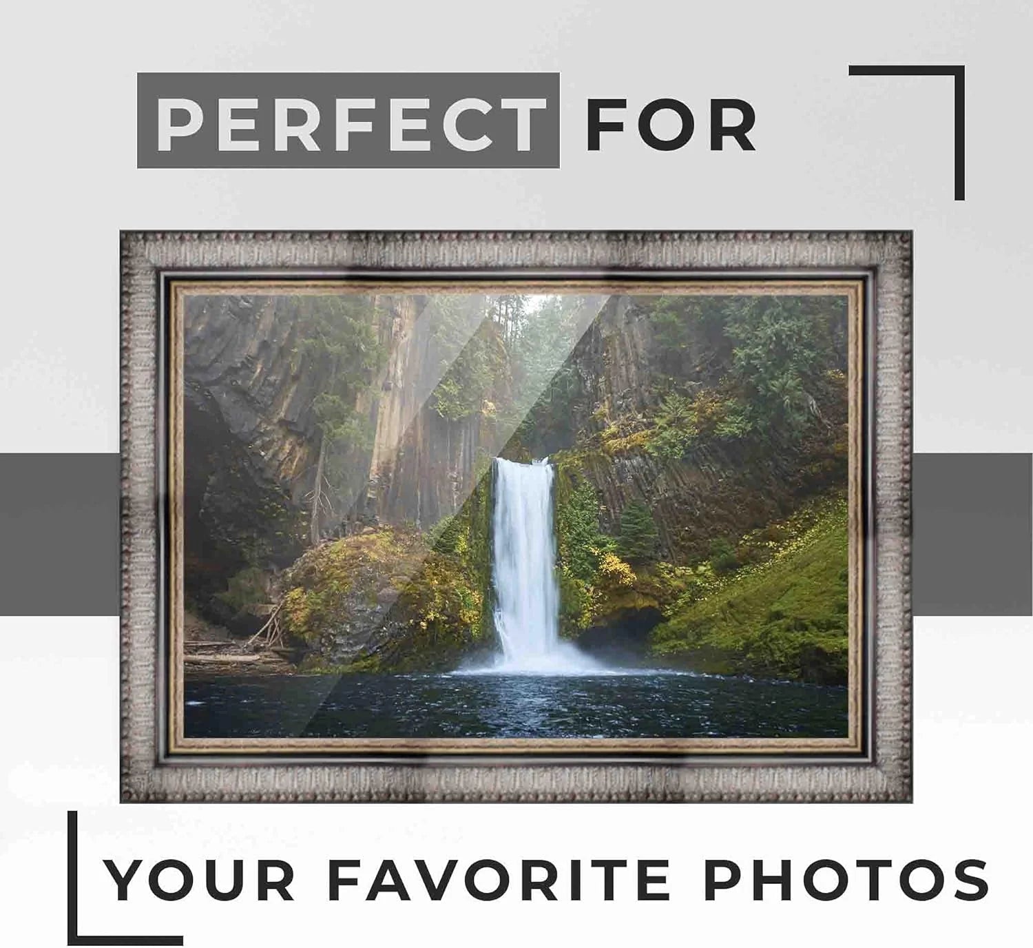 Black Solid Wood Picture Frame with UV Foam Board Backing Y443