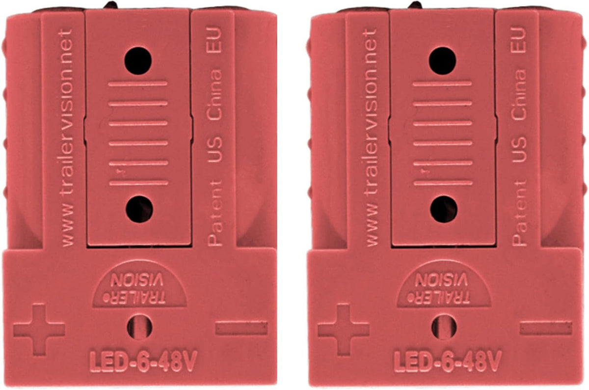 50A Anderson Connector with Dust Cable Sheath Cover, Red 6 pcs T53550