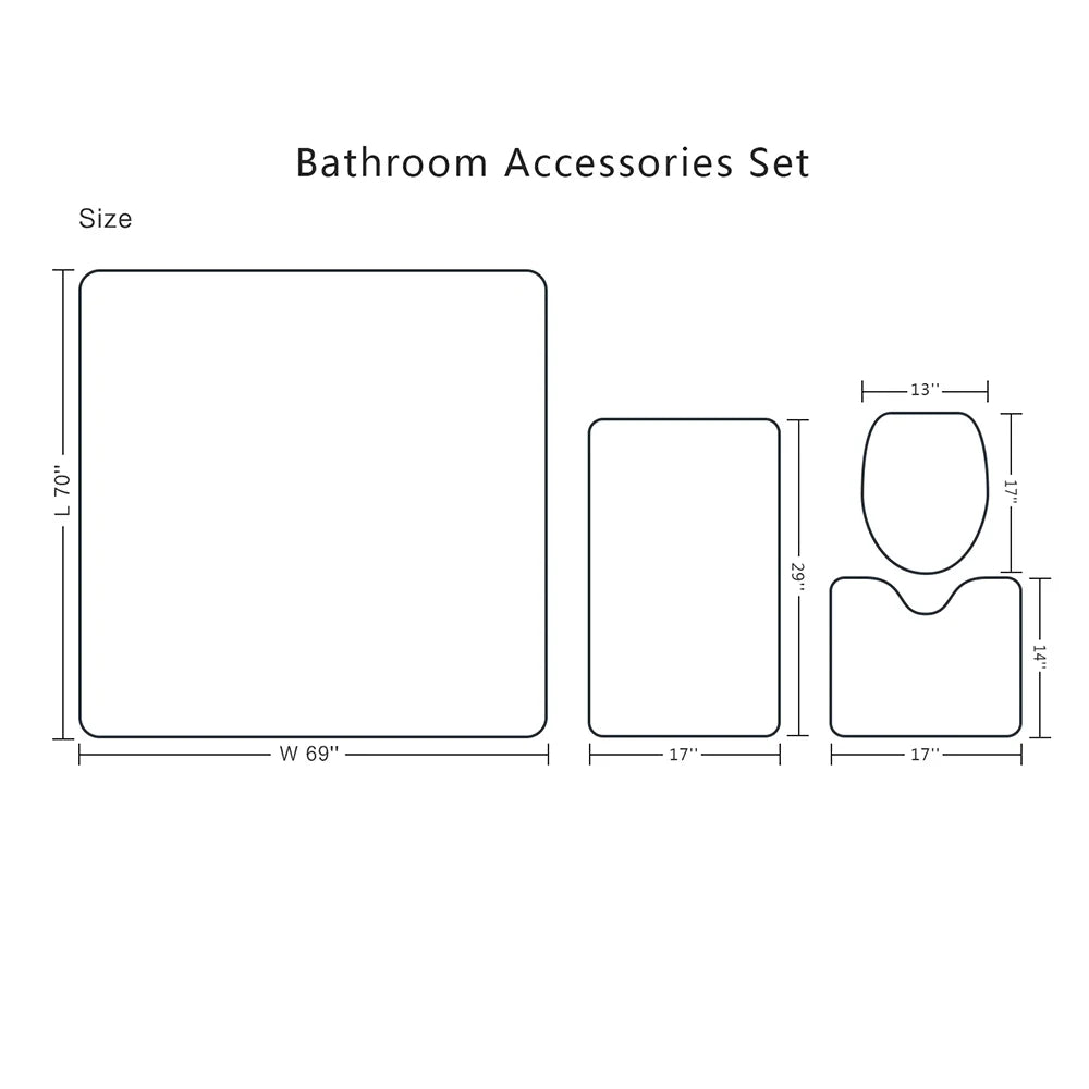 Funny Diving English Bulldog Shower Curtain Set with Hooks 69 x 70Inch, Bathroom Sets with Shower Curtain and Rugs, Toilet Lid Cover and Bath Mat B963