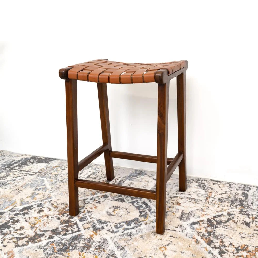 Tan Genuine Leather Counter Stool R490
