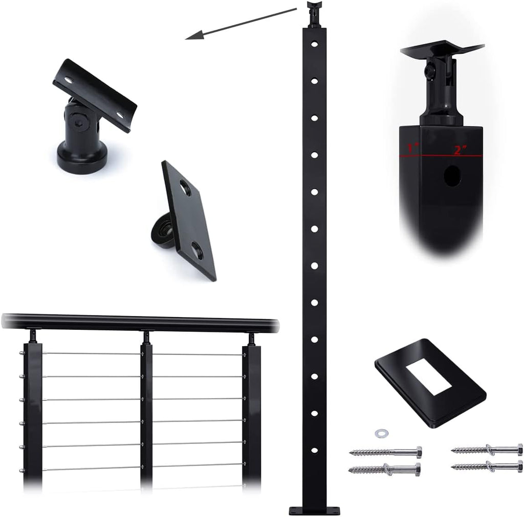 Stainless Steel Black Un-drilled Post Surface Mount D682101