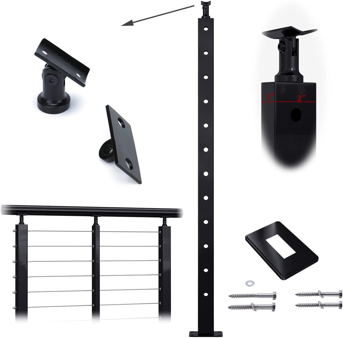 Stainless Steel Black Un-drilled Post Surface Mount D682101