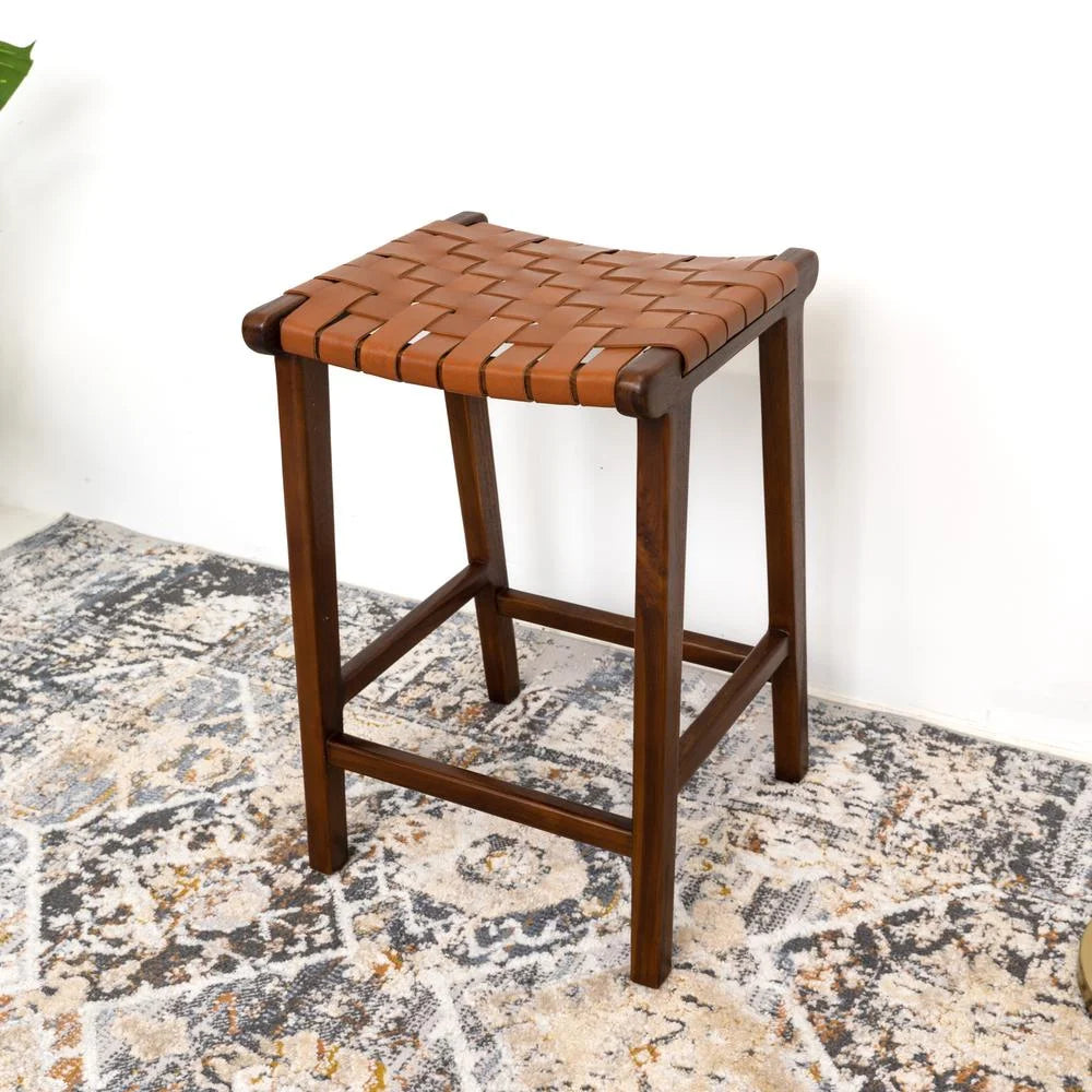Tan Genuine Leather Counter Stool R490
