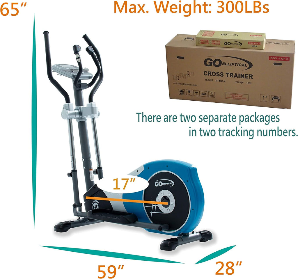 Elliptical Exercise Cross Trainer with Adjustable Arms and Pedals O764