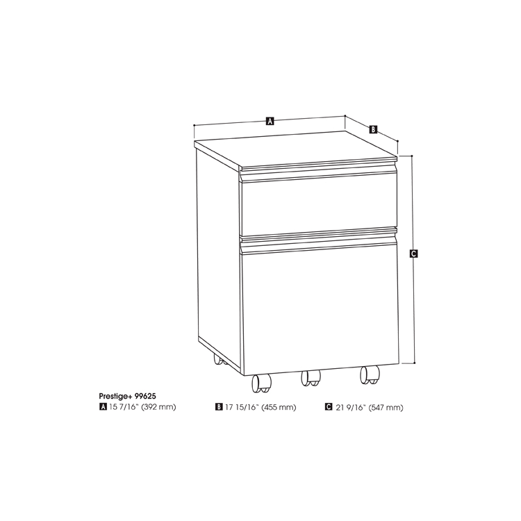 2 Drawer Vertical Mobile File Cabinet C709