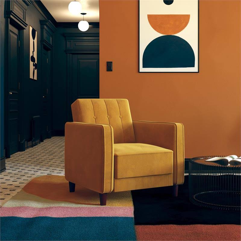 Pink Velvet Tufted Accent Chair N37284