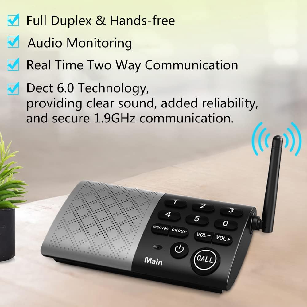 Full Duplex Wireless Intercom System, 1000 feet Range A527