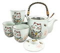 White Ceramic Tea Pot and Cups Set Serves 4 N9608