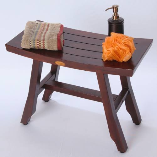 Teak Shower Bench with Foot Leveling Pads S27437