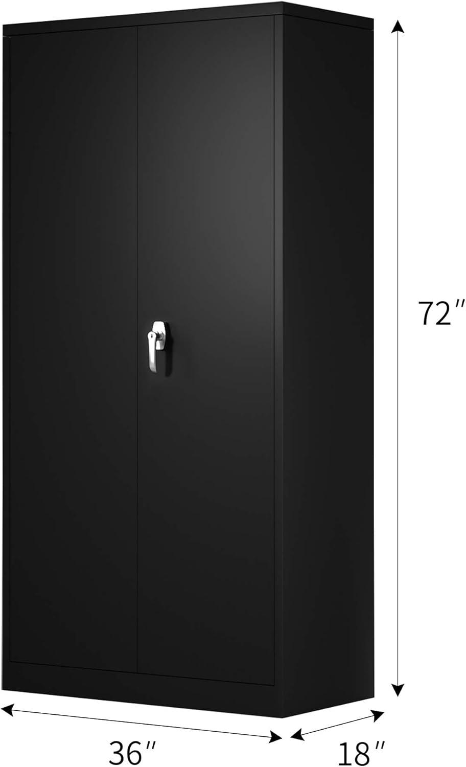 Metal Storage Cabinet with 4 Adjustable Shelves, 72 H, Black A6603