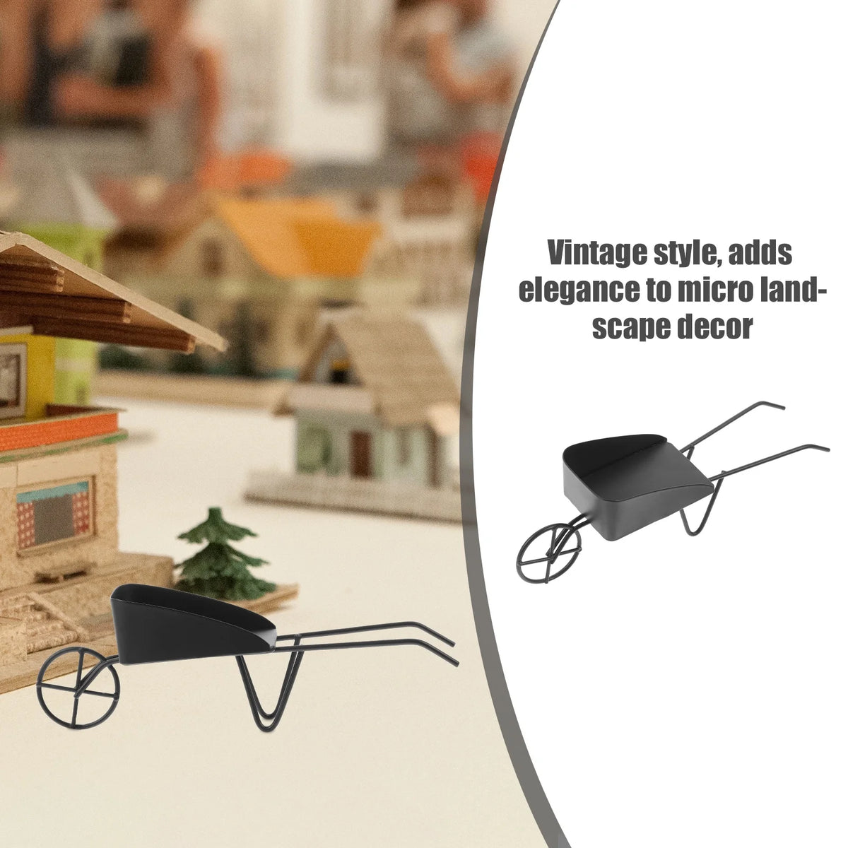 Mini Vintage Metal Wheelbarrow H2720
