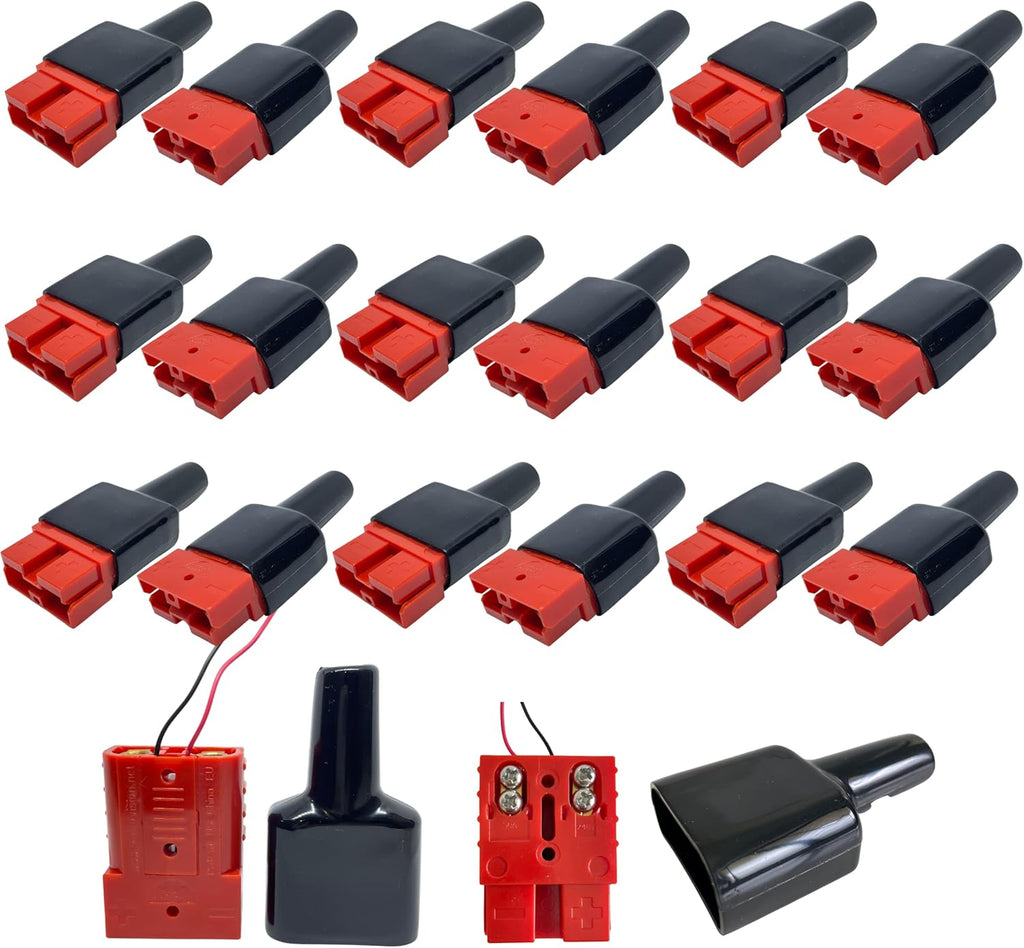 50A Anderson Connector with Dust Cable Sheath Cover, Red 6 pcs T53550