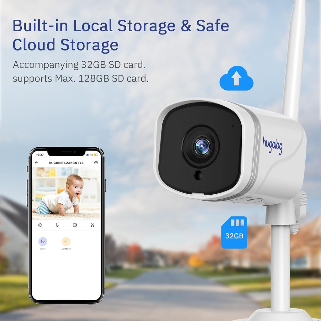 4MP Outdoor Security Camera with IP66 Waterproof and Night Vision H47385