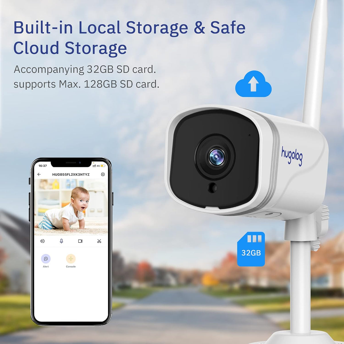 4MP Outdoor Security Camera with IP66 Waterproof and Night Vision H47385