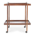 Dark Oak Bar Cart with Removable Top Tray U350258