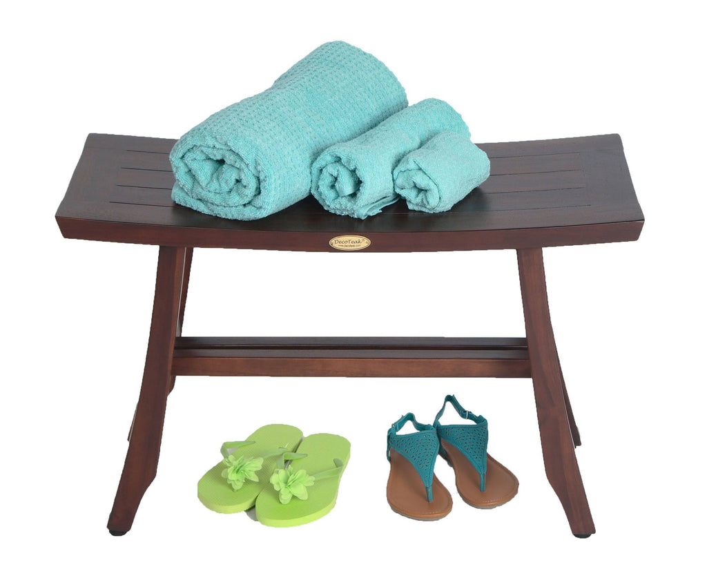 Teak Shower Bench with Foot Leveling Pads S27437
