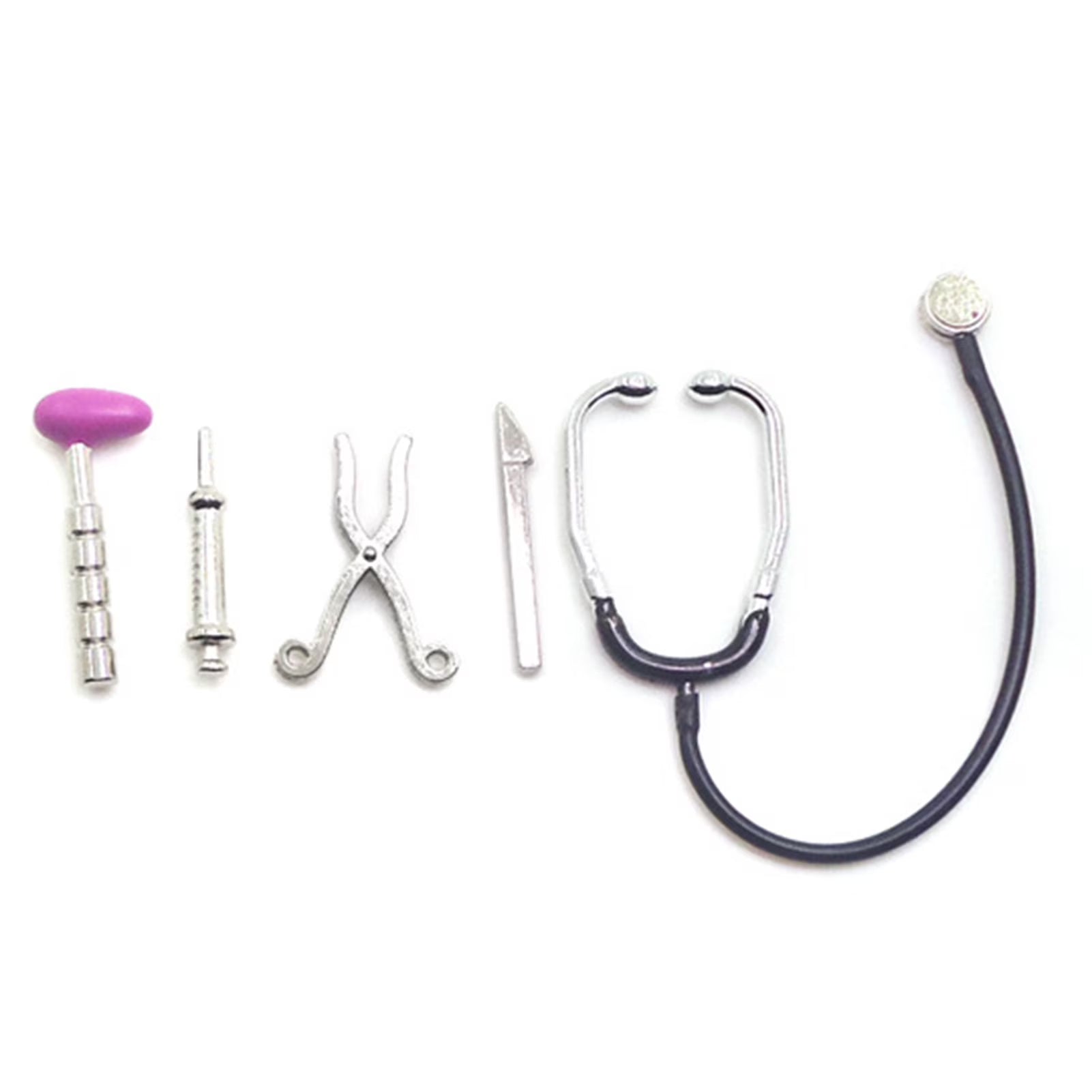 5Pcs 1/12 Dollhouse Mini Stethoscope Hospital Accessories Toys Set R48729