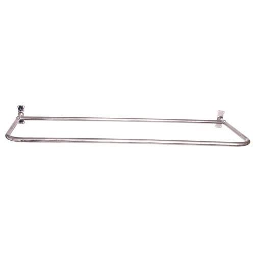 Polished Nickel D Shower Rod with Flanges P196