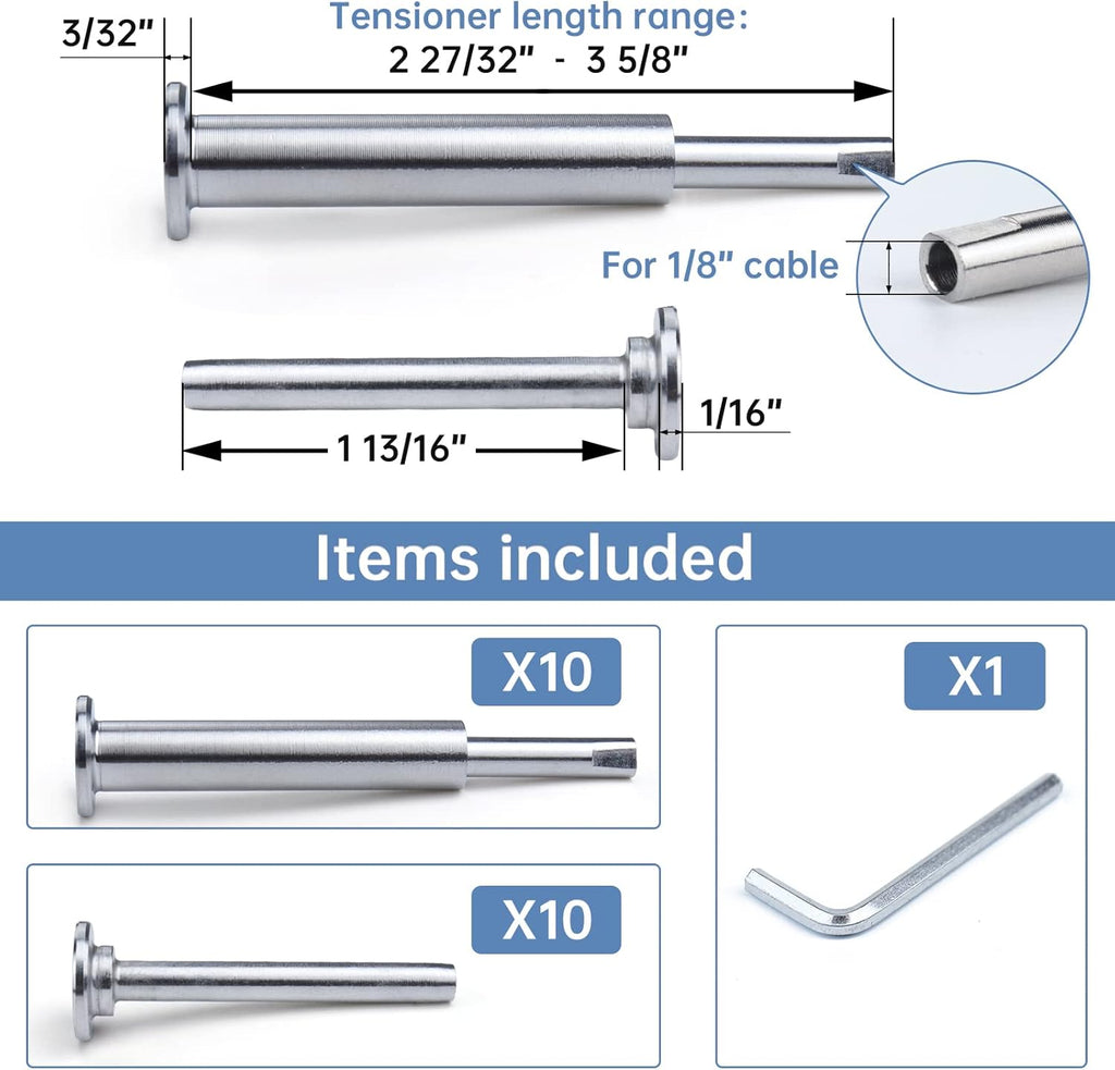 10Pack T316 Stainless Steel Cable Railing Kit G28304