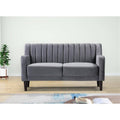 Grey Velvet Square Arms Loveseat S584