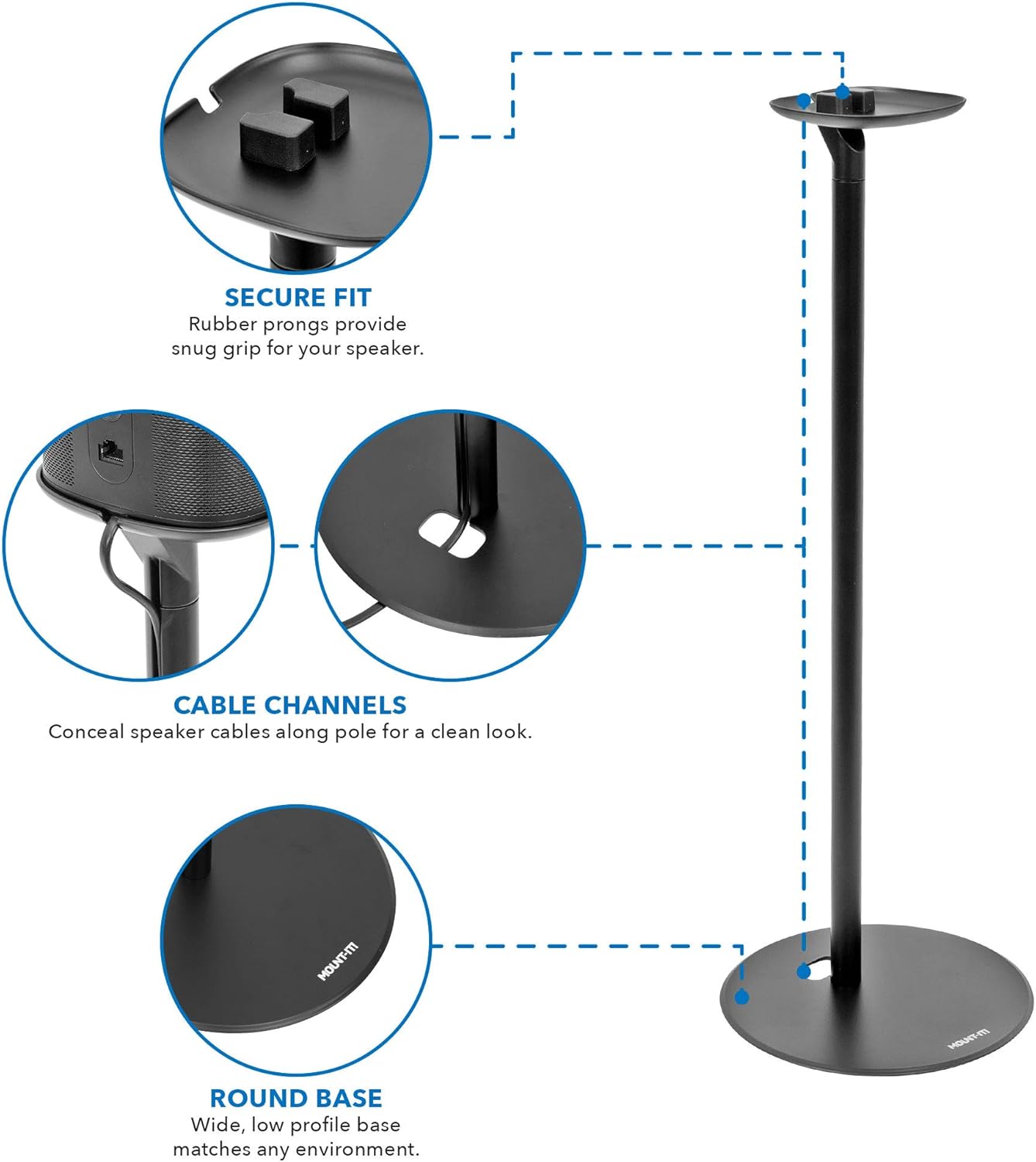 Matte Black Speaker Floor Stand K43355