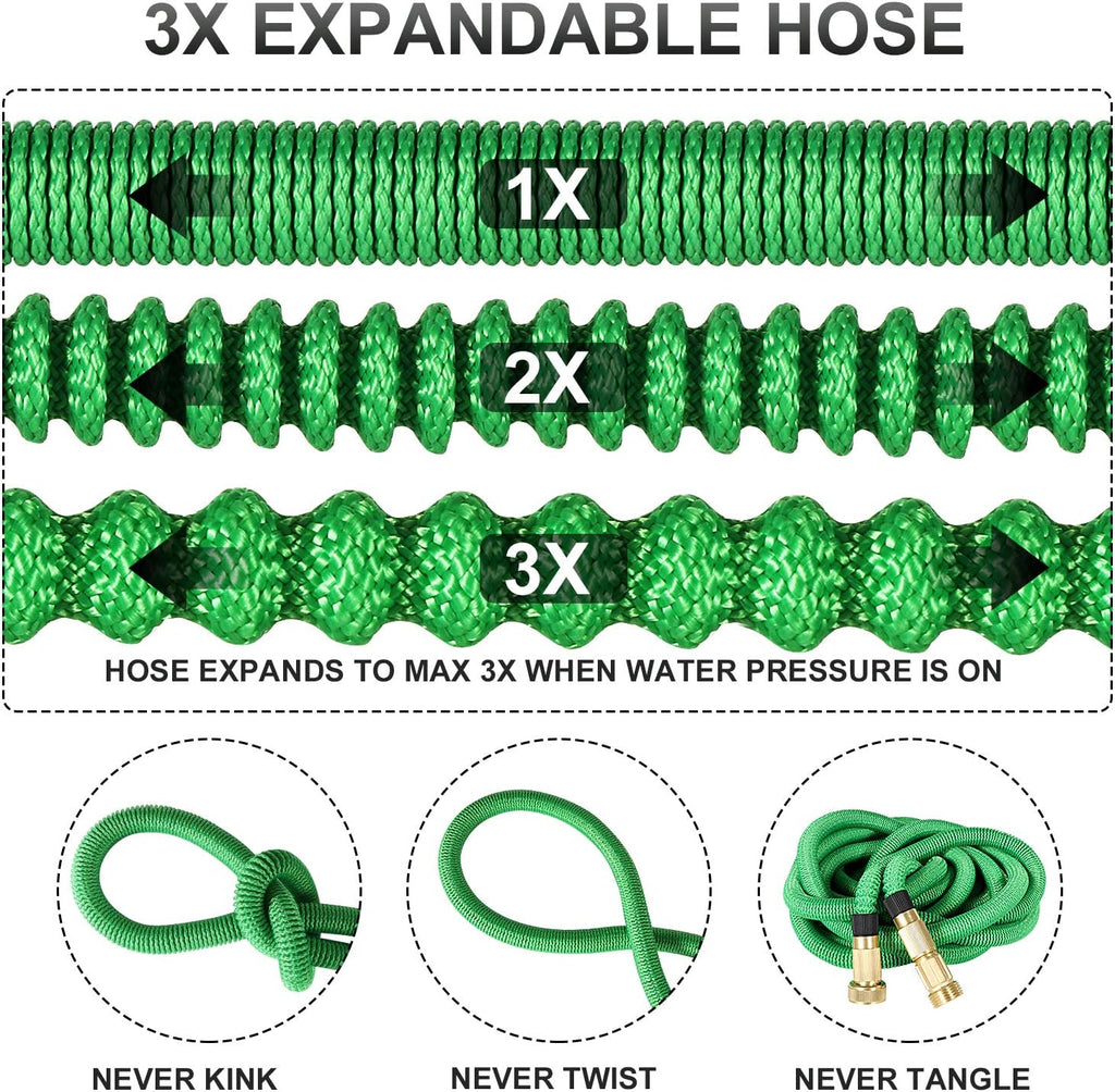 Expandable Garden Hose Pack of 2 with Brass Connectors S896