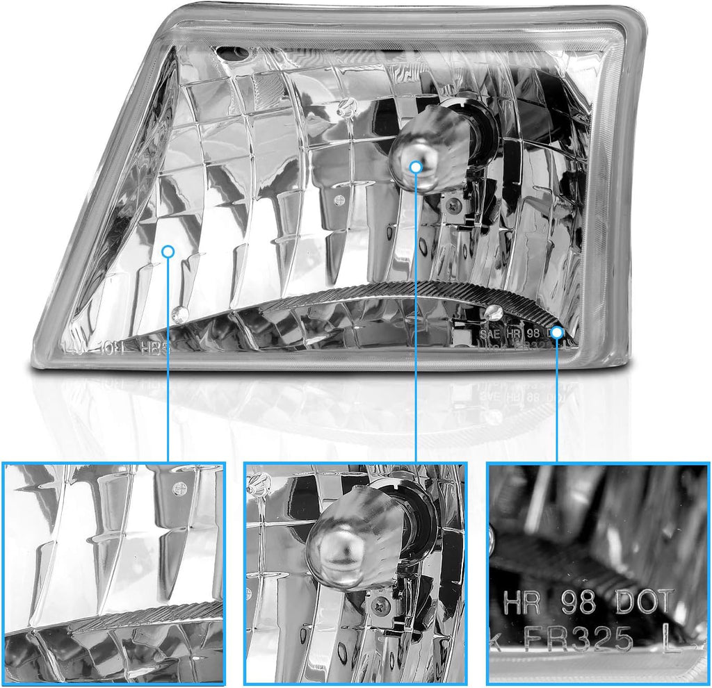 Crystal Replacement Headlights Pair for Ford Ranger Pickup B329