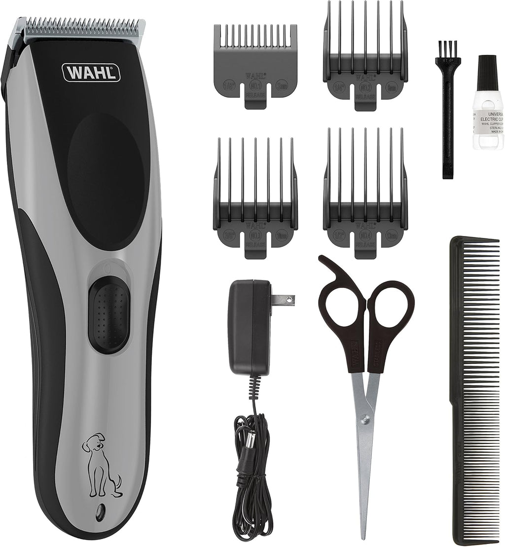 Rechargeable Dog Grooming Kit, Silver, 10 Piece Set J61852