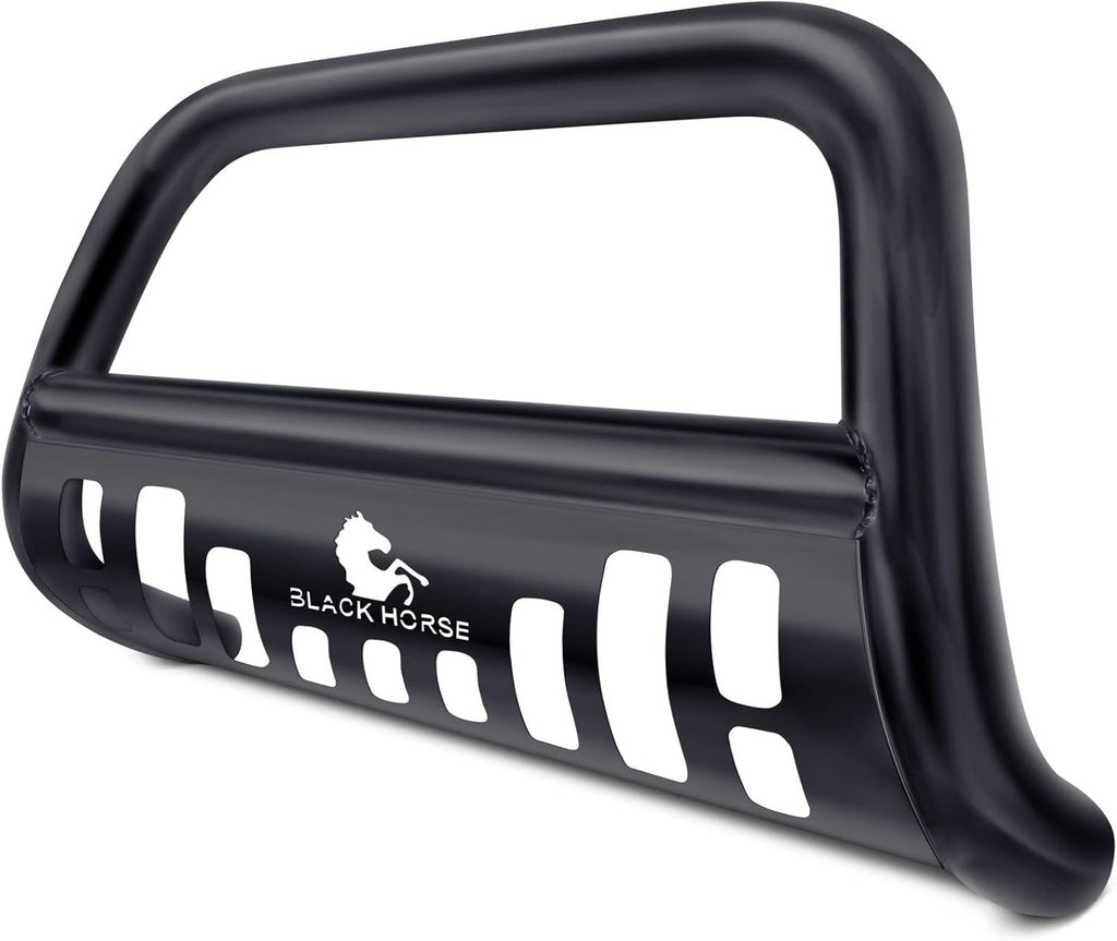 Black Stainless Steel Bull Bar Skid Plate Grille Guard Bumper Protector G79204