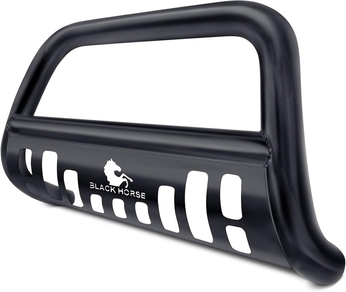 Black Stainless Steel Bull Bar Skid Plate Grille Guard Bumper Protector G79204