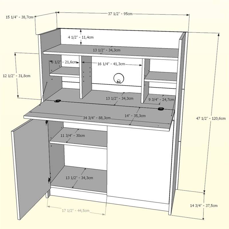 2 Piece Home Office Set Bark Grey White Q63225