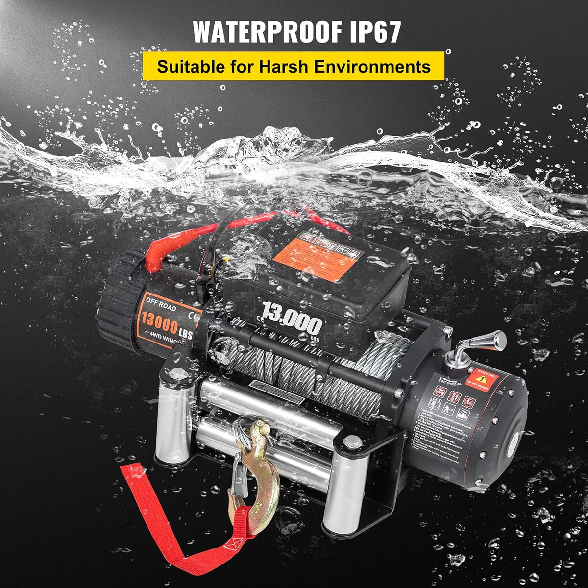 13000lb 12V Electric Winch with Wireless Remote Control W704