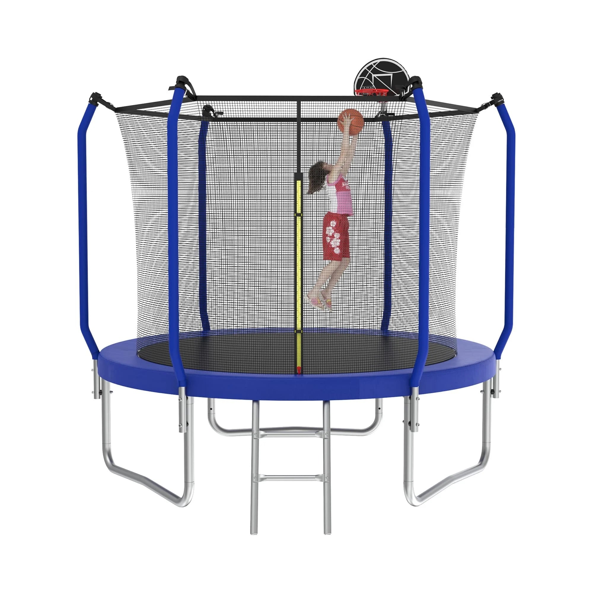 10FT Trampoline with Basketball Hoop and Enclosure Net P254287