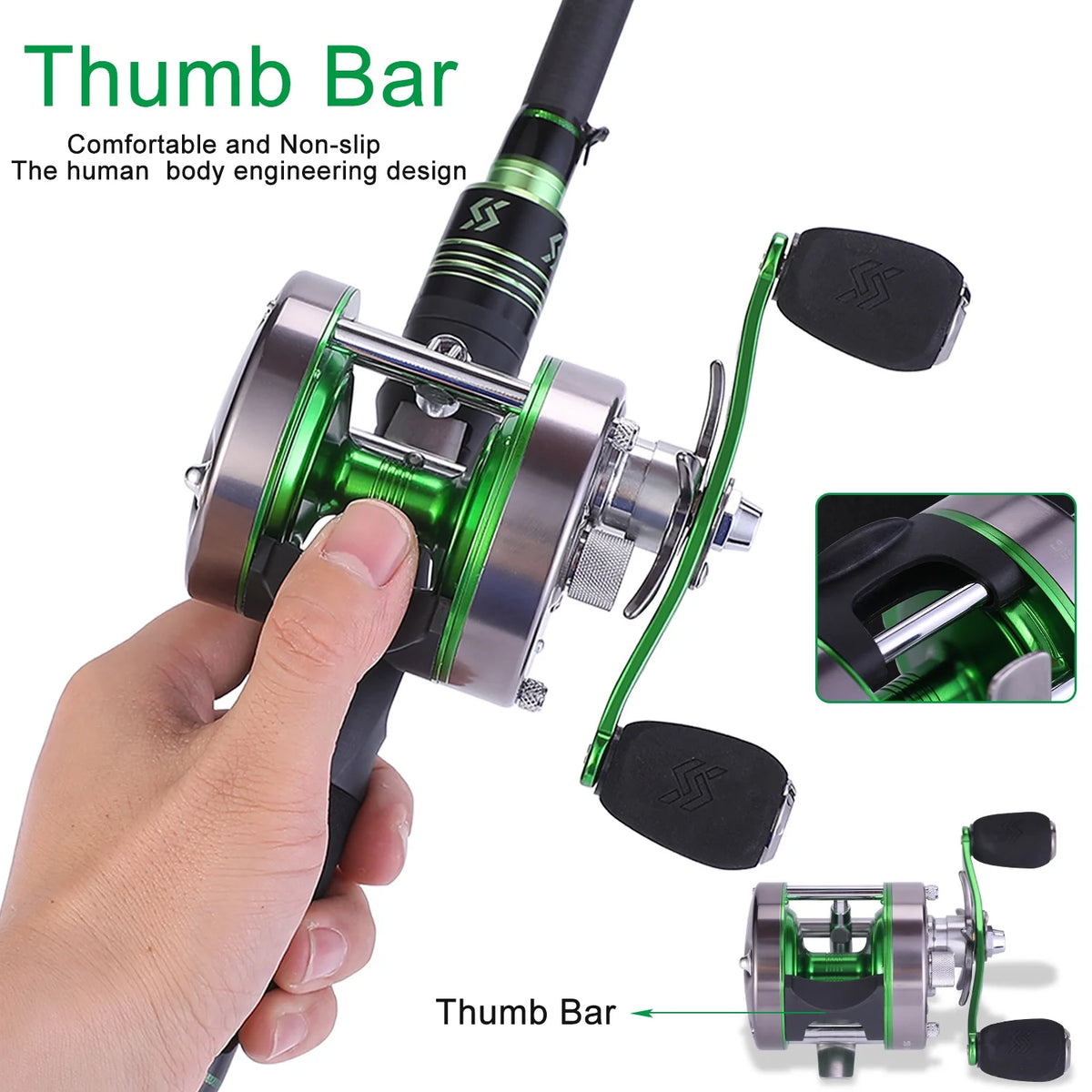 Round Baitcasting Reel Max 22LB Reinforced Metal Body Conventional Reel T253