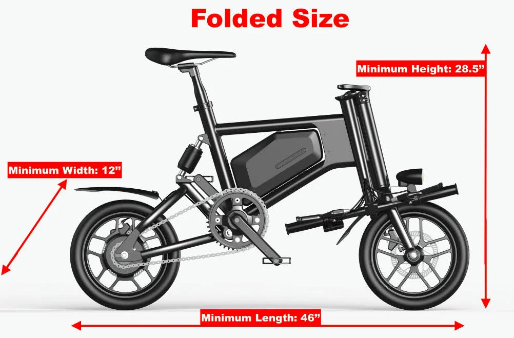 Red Folding Electric Bike J342